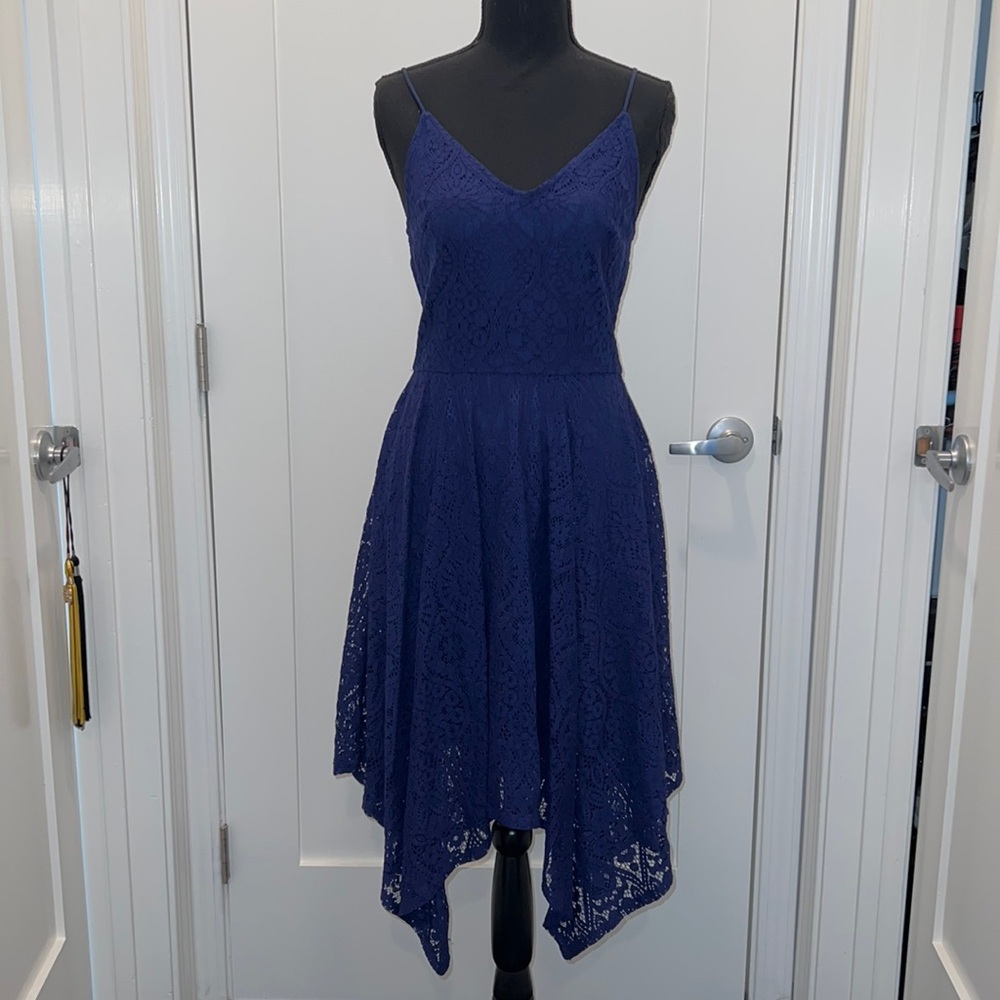 Express lace v-neck midi dress